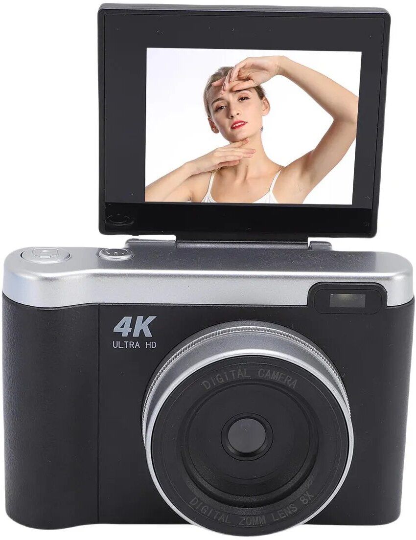 dkian flip screen camera 4K Ultra HD Photography 12MP Rechargeable Camera With 8X Digital Zoom Mirrorless Camera small