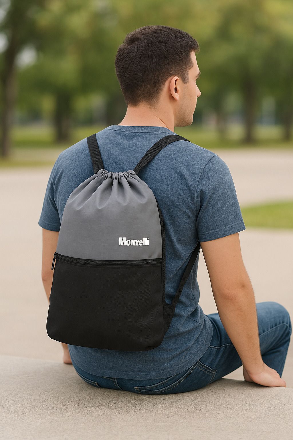 monvelli 12 L Hand Duffel Bag - Sports and Travel sackpack - Black, Grey - Regular Capacity-picture-17