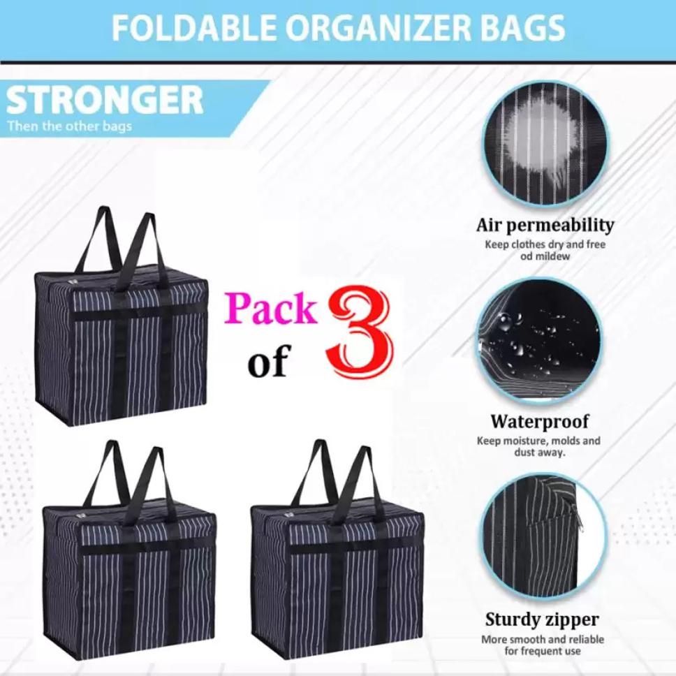 150 L Hand Duffel Bag - Multipurpose Big Heavy Duty Storage Reusable Canvas Shopper Bag(PACK OF-3) - Multicolor - Large Capacity