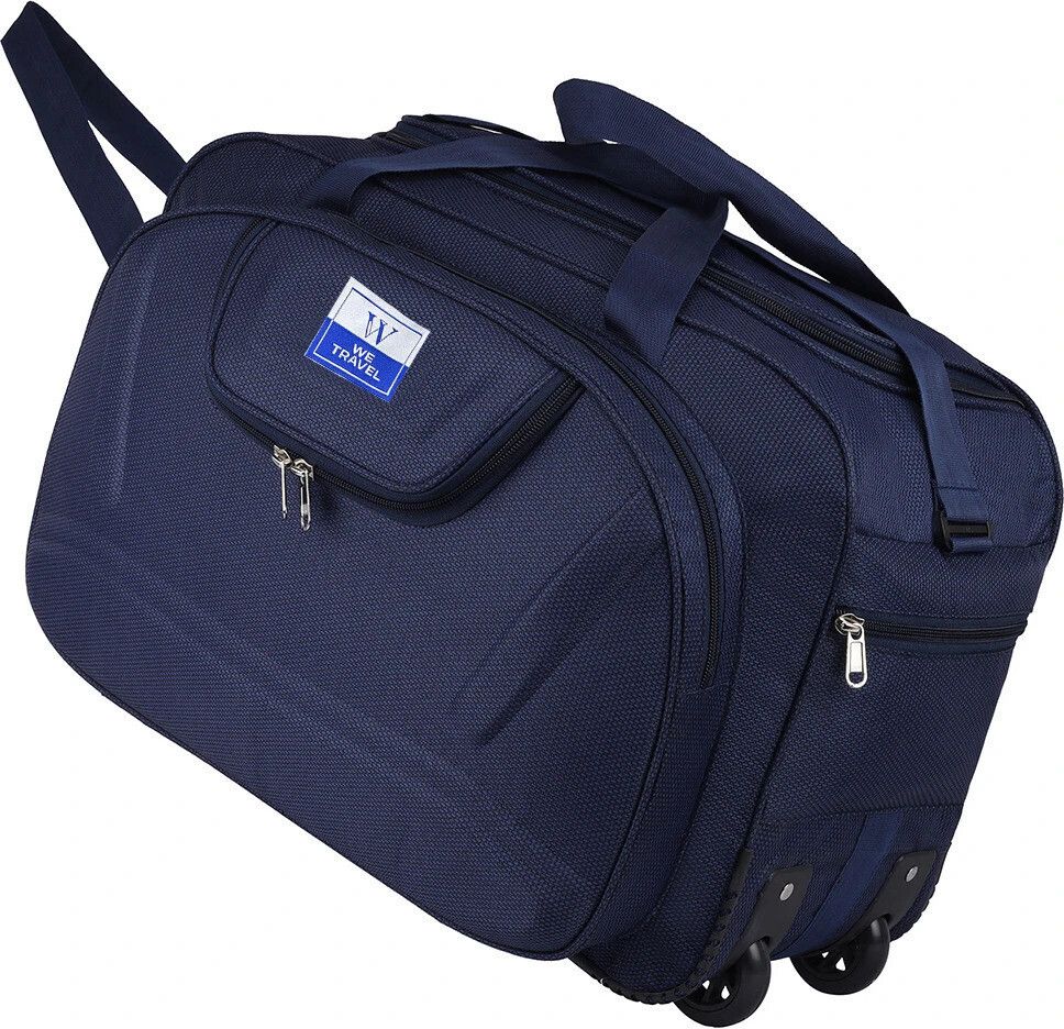 60 L Strolley Duffel Bag - Travel Duffle Bags For Men and Women,travel bag - Blue - Large Capacity-image-2