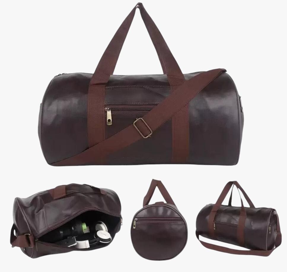 23 L Gym Duffel Bag - Sports Gym Bag, Durable for Travel Duffel Bag with Shoulder Strap - Brown