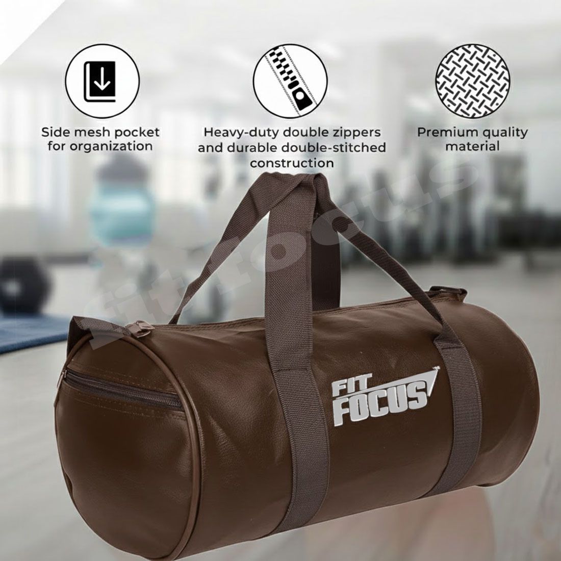 fit focus 20 L Gym Duffel Bag - Premium Gym Bag and Shaker Combo|Protein Shaker bottle|Gym Fitness Kit|Packof 2 - Black-picture-32