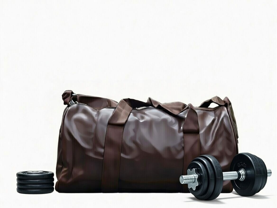 20 L Gym Duffel Bag - 20 L Gym Duffel Bag Water Resistant Sports Kit Bag with Shoe Compartment Gym Bag - Brown