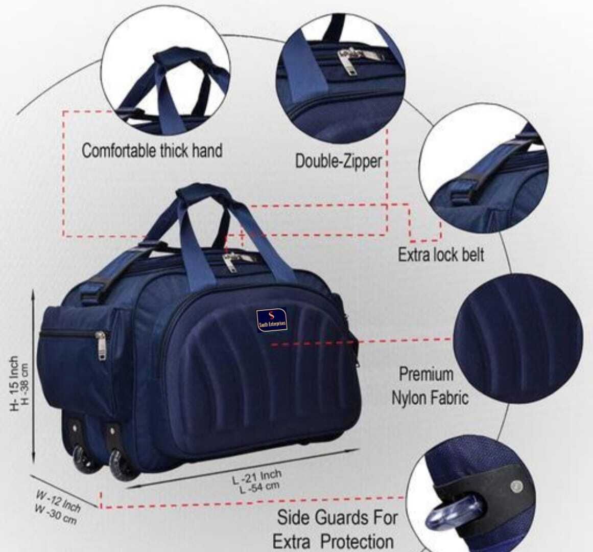 south trades 45 L Strolley Duffel Bag - STROLLY DUFFEL BAG MEN WHOMEN TRAVEL BAGS HAND BAG - Blue - Regular Capacity-picture-13