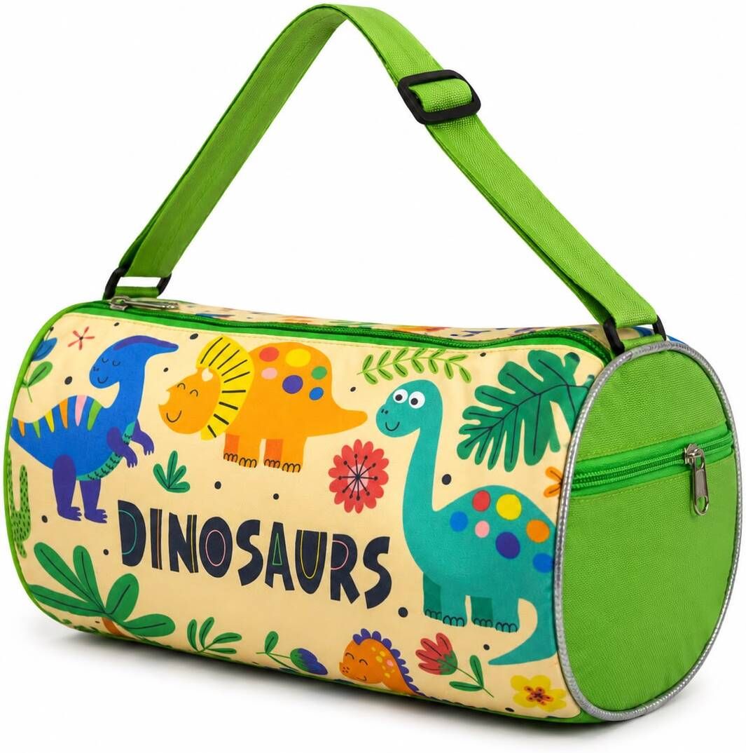 14 L Hand Duffel Bag - Kids dinosaur Duffel Ba, 34x19x22 cm Purple for boys girls travel /picnic/gifts - Green - Regular Capacity-image-5