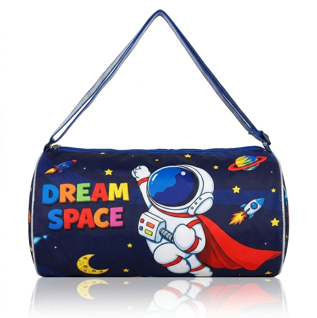 20 L Hand Duffel Bag - Kids Space Astronaut Duffle Bag for Boys 34 cm | Swimming Gym Travel Bag - Blue - Regular Capacity-image-5