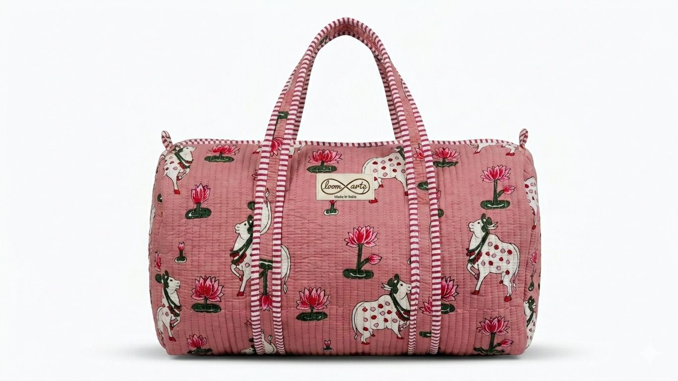 45 L Hand Duffel Bag - FABRIC DUFFEL BAG (SHOULDER) - Pink - Large Capacity-image-46