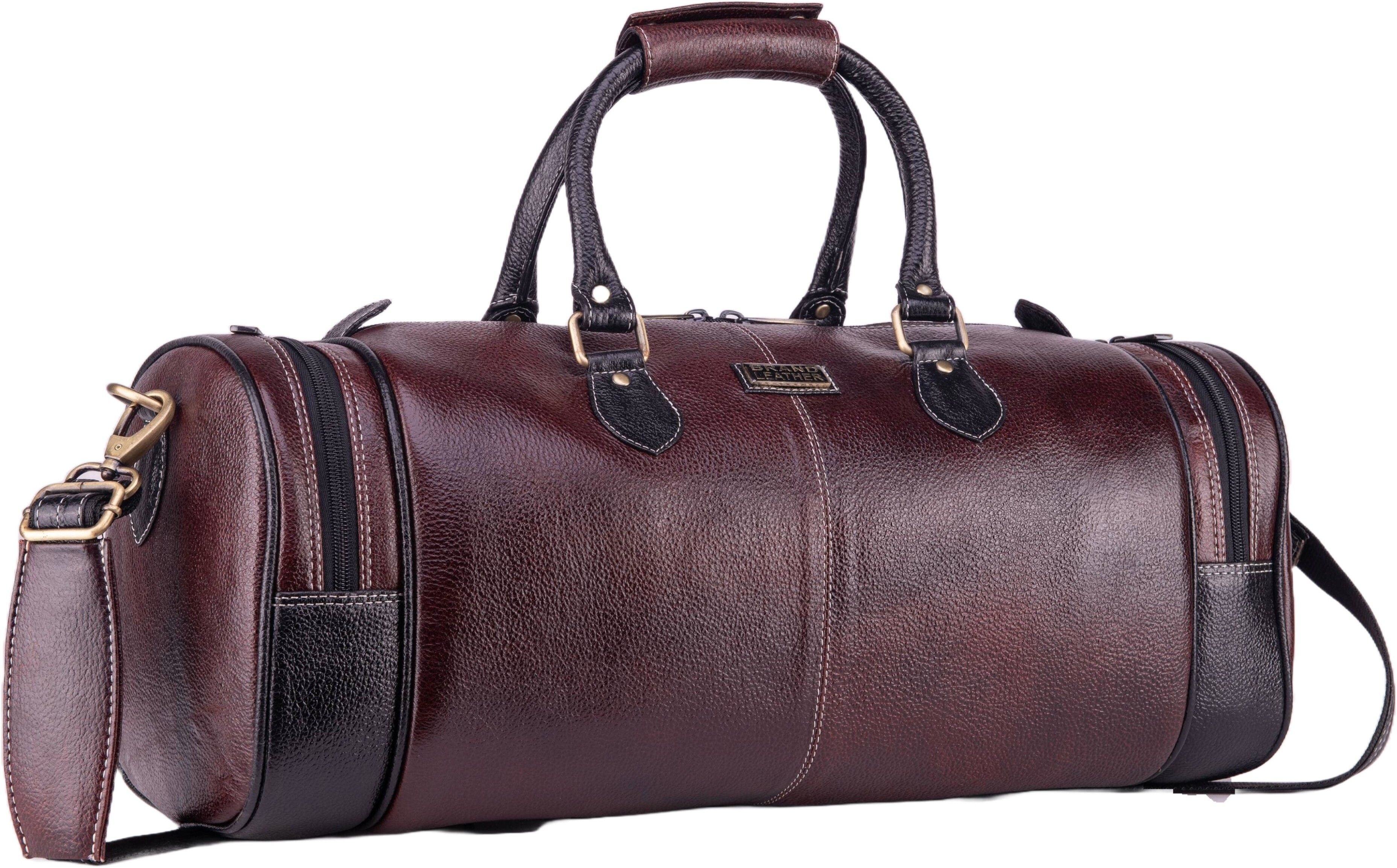 55 L Gym Duffel Bag - Genuine Leather Travel Duffel Bag For Unisex - Multicolor-image-7