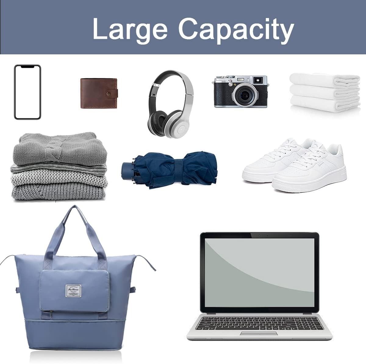 41 L Hand Duffel Bag - Lifeindia_ Expandable Travel Bags for Women, Duffle Bags for Women Luggage, - Grey - Large Capacity-image-16
