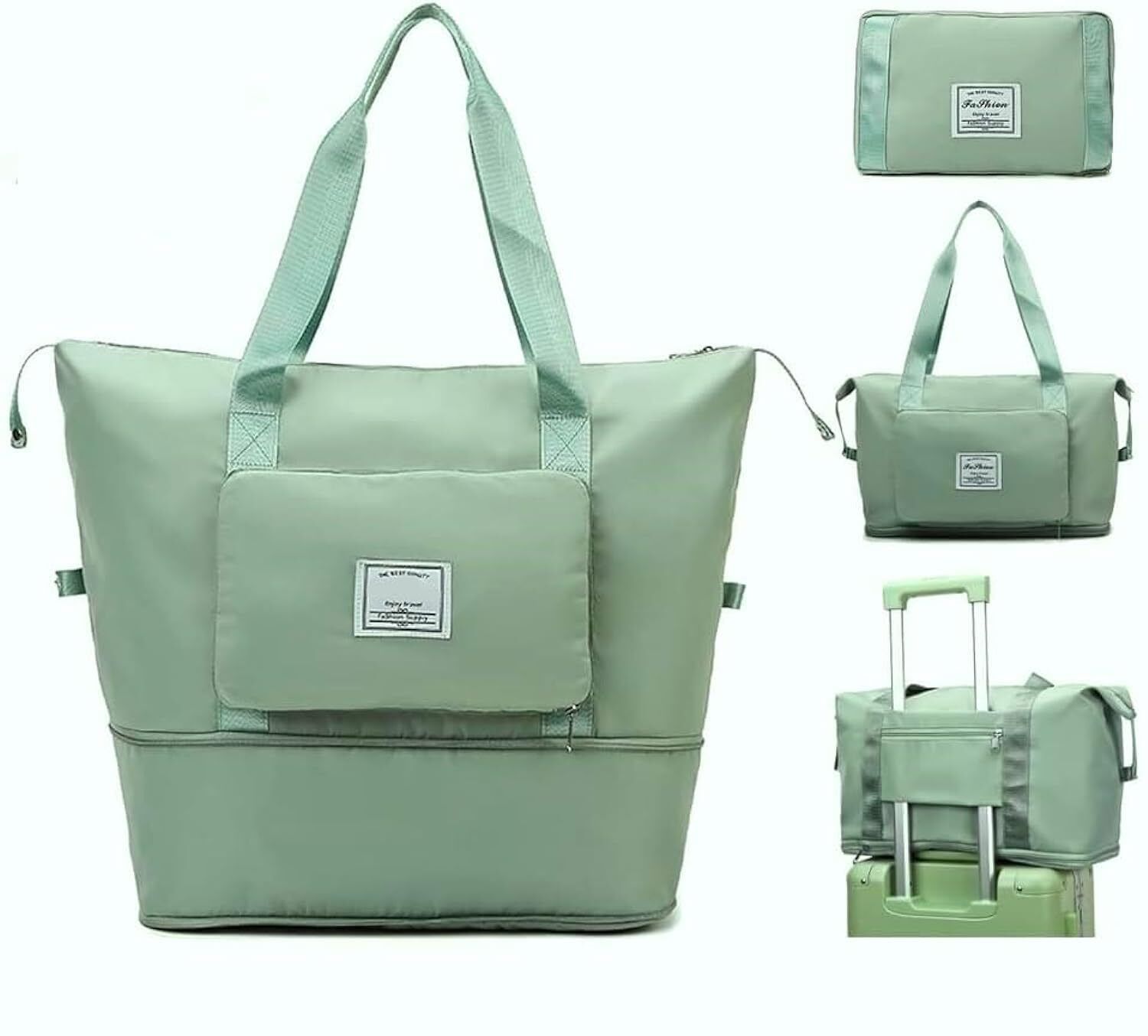 120 L Gym Duffel Bag - Foldable Travel Duffel Bag, Large Capacity Folding Travel Bag - Green-image-30