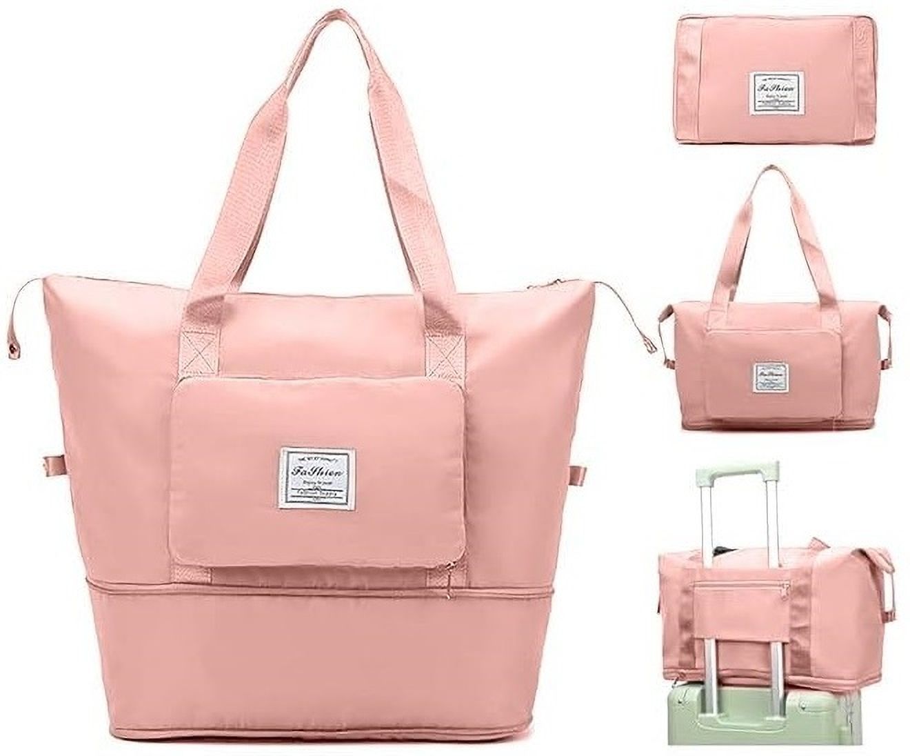 120 L Gym Duffel Bag - Folding Travel Bags Waterproof Travel Luggage Bags for Women Large Capacity - Peach