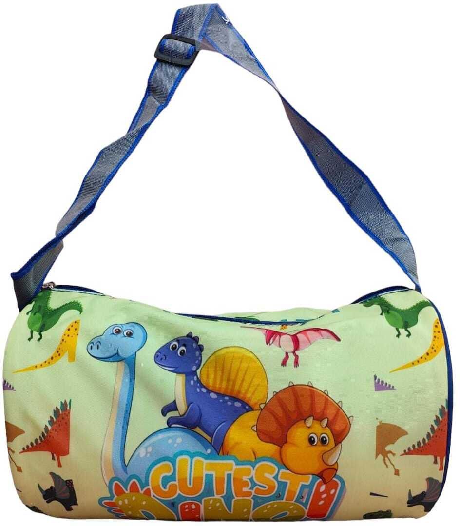 20 L Gym Duffel Bag - Cute Dinosaur Animal Printed Duffel Bag for Kids Swimming Travles - Yellow-image-4