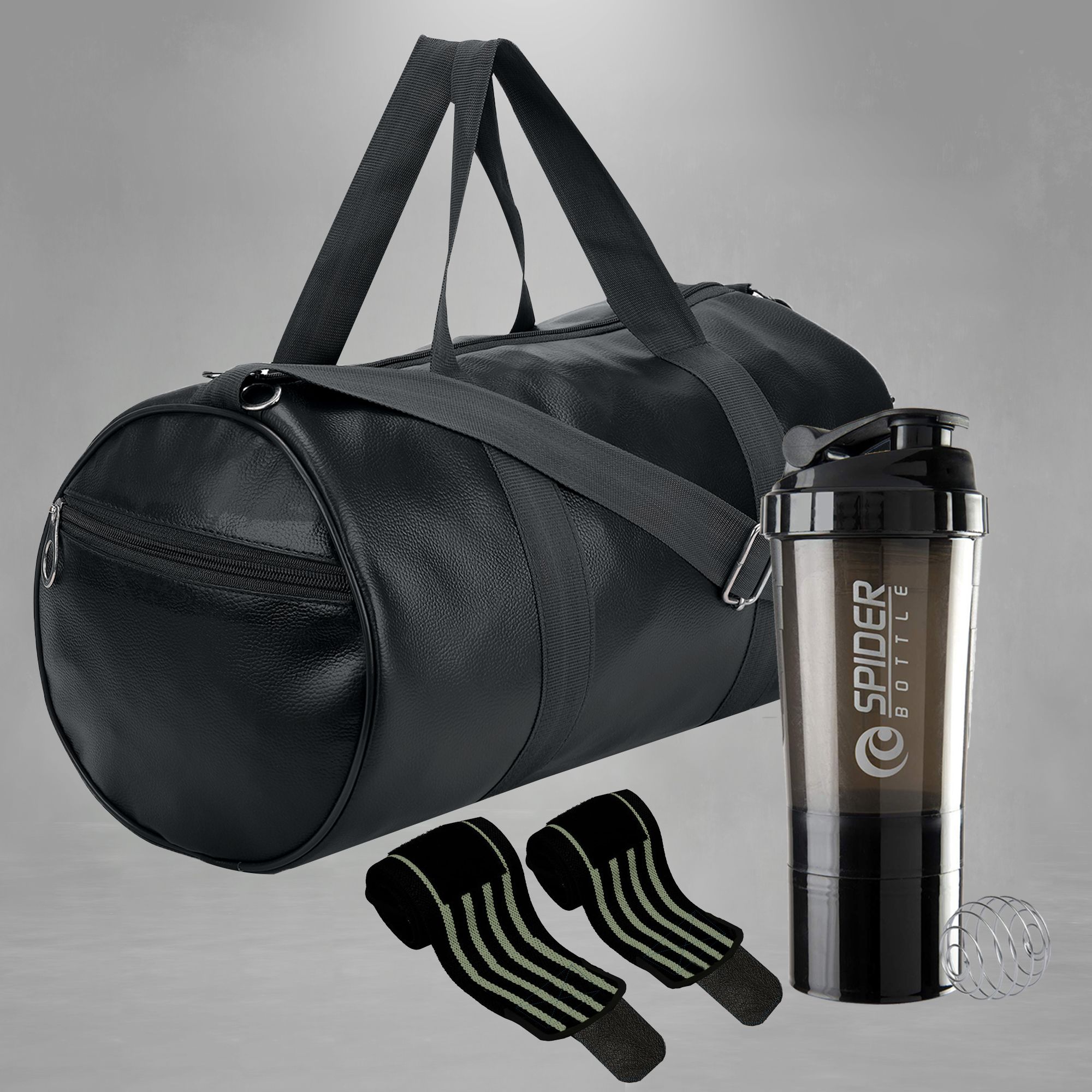 20 L Gym Duffel Bag - Best Quality Duffel Bag&Shaker Bottle With Wrist Band for Gym Workout Men&Women. - Black-image-16