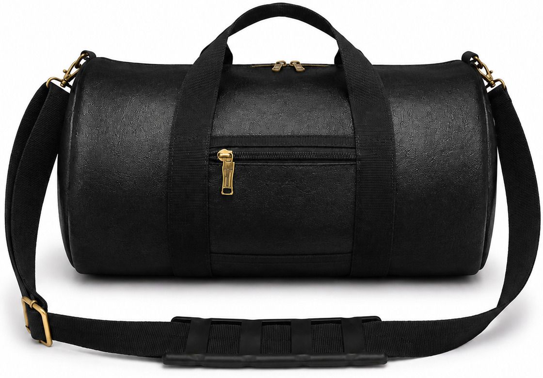 25 L Gym Duffel Bag - Premium Black Gym Duffel Bag for Men & Women | PU Leather Travel Bag - Black-image-35
