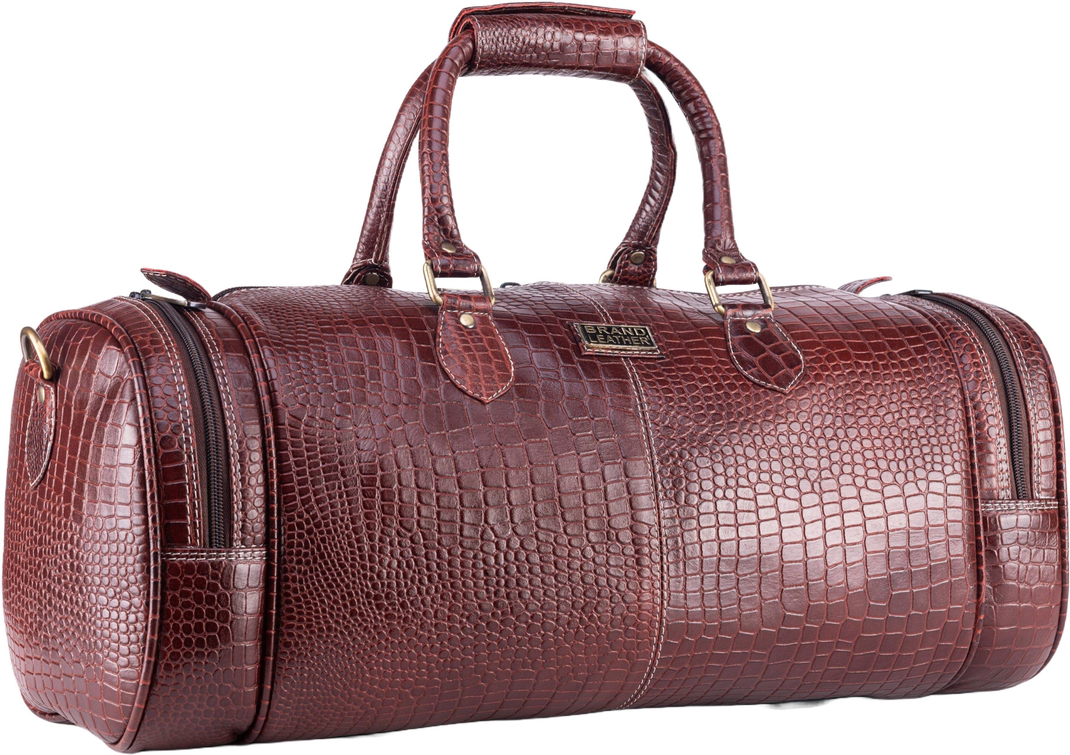 brand leather 55 L Gym Duffel Bag - Genuine Leather Travel Duffel Bag For Unisex - Beige-picture-15