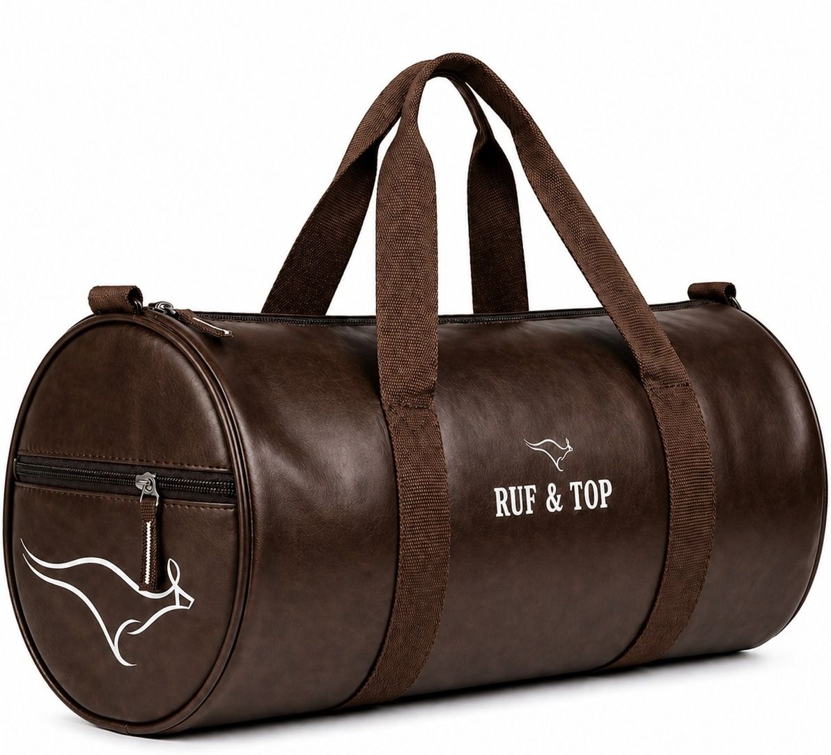 20 L Gym Duffel Bag - RUF & TOP Urban Leather Duffel Bag - Brown-image-22