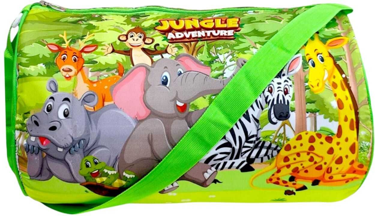 14 L Gym Duffel Bag - Travel Duffle Bag, Jungle Theme Duffke Bag For Boys & Girls - Green-image-28