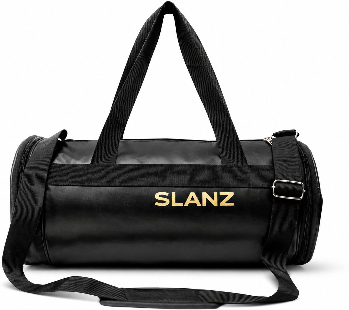 25 L Gym Duffel Bag - Onyx Duffel Bag PU Imported Leather Travel Bag with Shoe Compartment, Gym Bag - Black-image-16