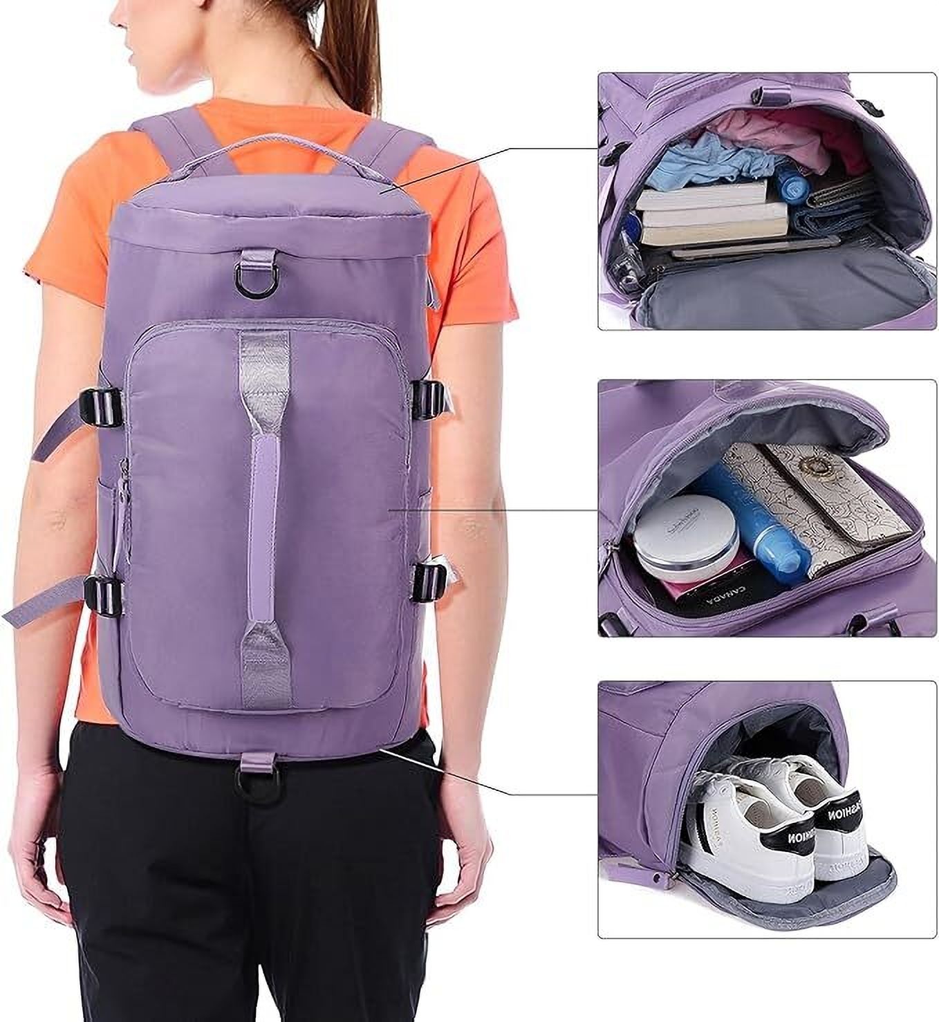80 L Gym Duffel Bag - Polyester Gym Duffel Shoulder Bag for Women Men for Sports, Waterproof Dufflebag - Purple