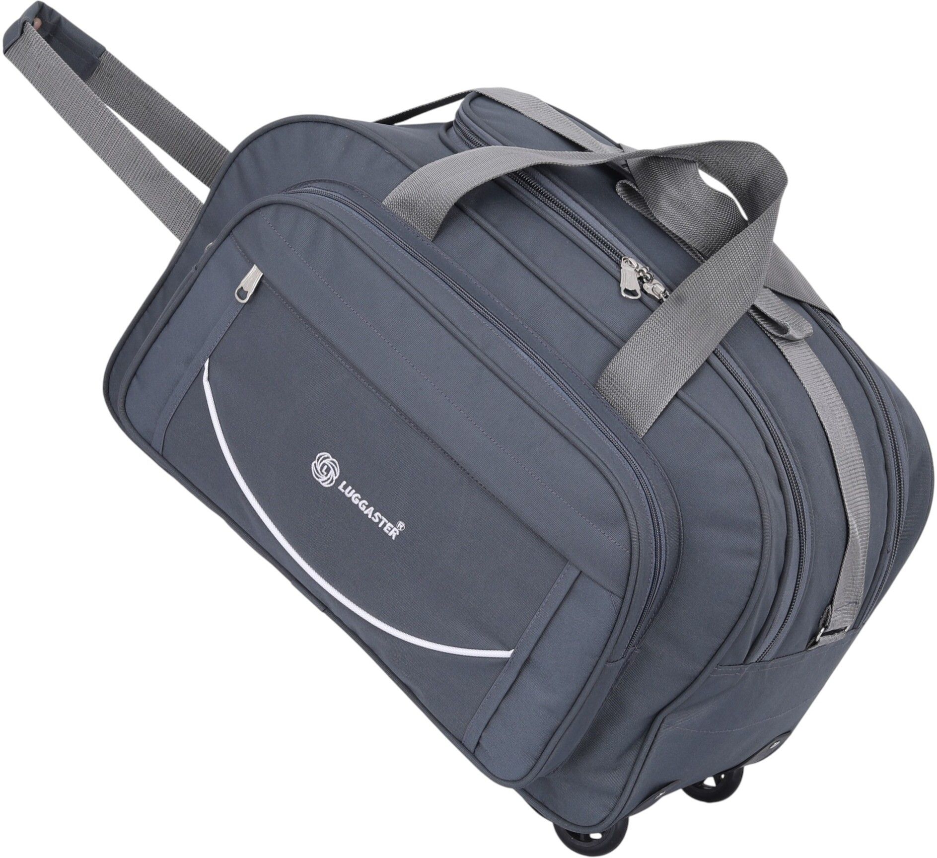70 L Strolley Duffel Bag - 22 Inch Soft Luggage Duffel with Wheels | Easy Carry Travel Bag | - Grey - Large Capacity-image-34
