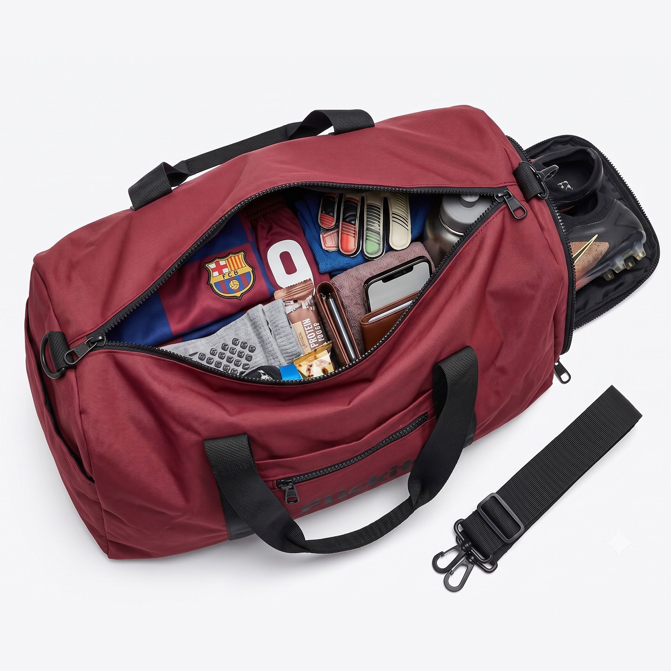 30 L Gym Duffel Bag - Sports Duffle Bag for Men & Women | Large Capacity Gym & Travel Bag - Red-image-2