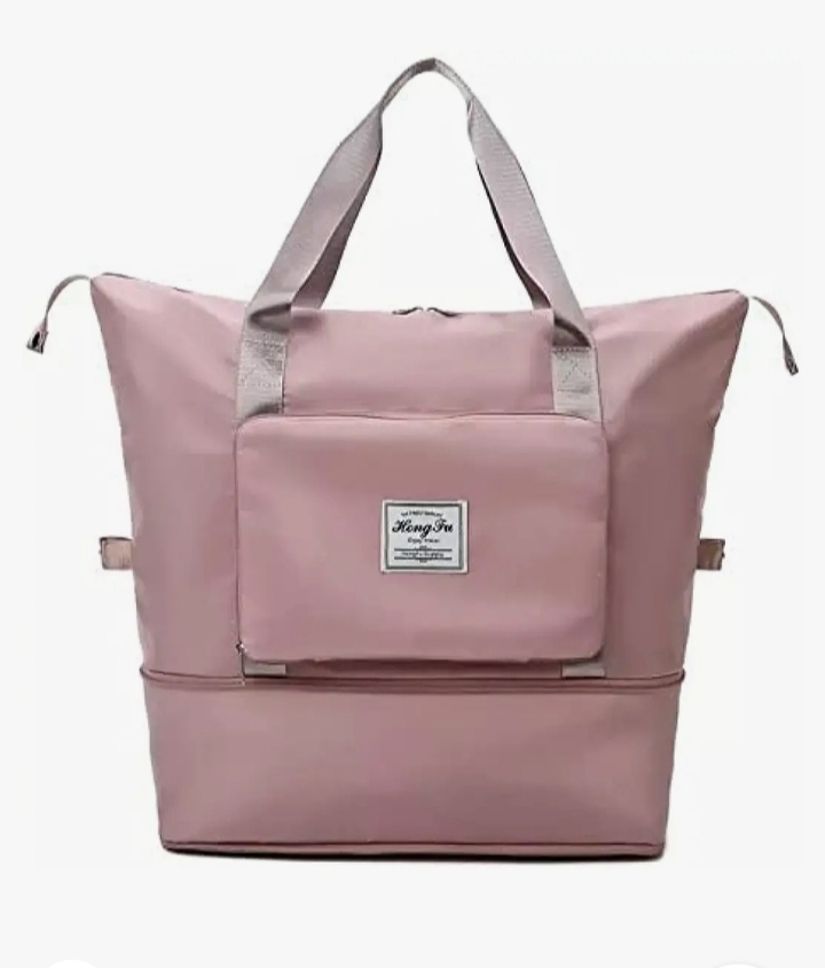 40 L Gym Duffel Bag - Foldable Travel Duffel Bag, Large Capacity Folding Travel Bag, Waterproof - Peach-image-21