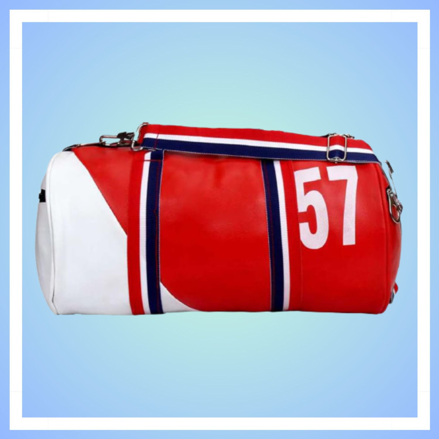 cool indians 20 L Gym Duffel Bag - Duffel Bag || Gym Bag For Men || Fitness Kit || Shoulder Gym Bag - Red, White-picture-20