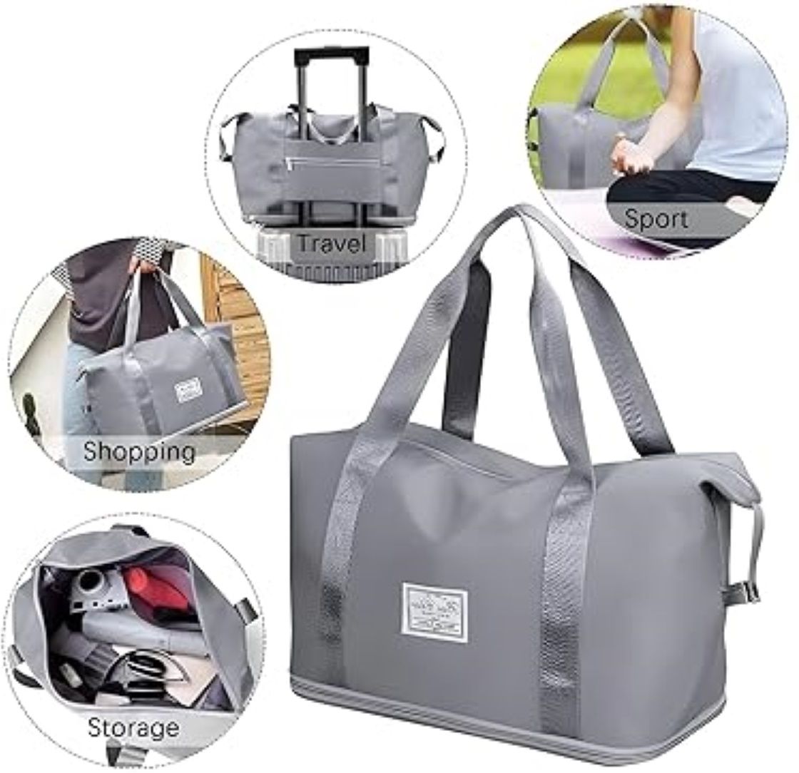 sluzoo 40 L Gym Duffel Bag - Travel folding duffle bag sports gym bag - Grey-picture-11