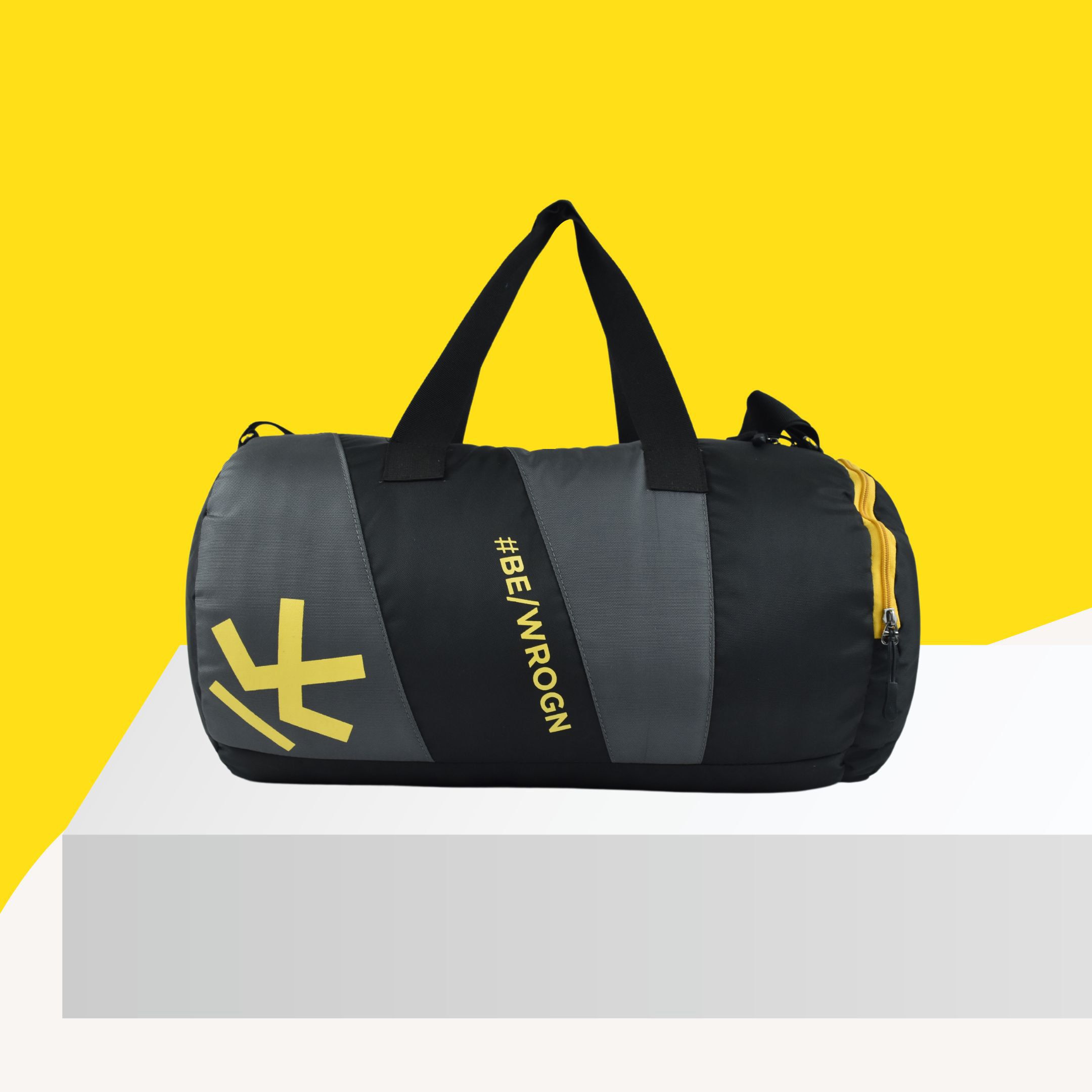 wrogn 24 L Gym Duffel Bag - Trendy Men & Women Black_Yellow Duffel Gym Duffel Bag - Black, Yellow-picture-12