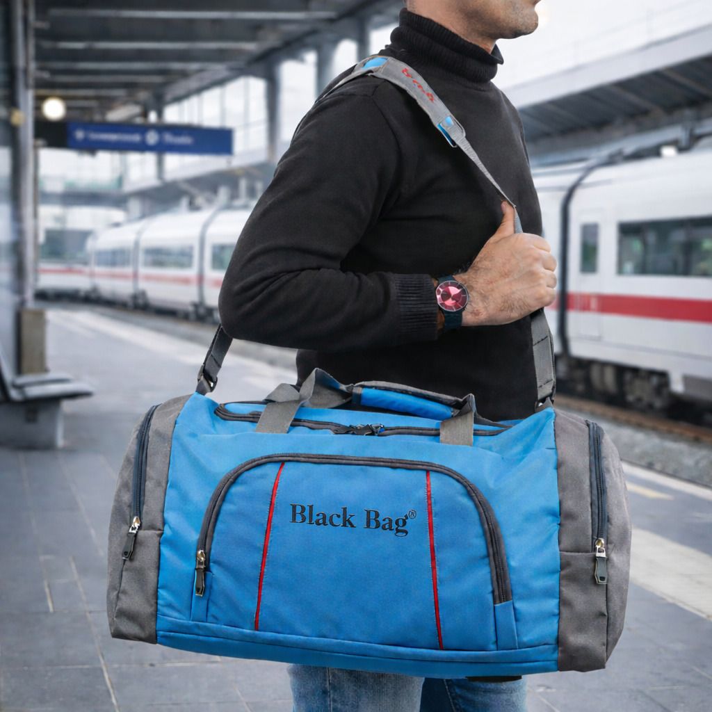 65 L Hand Duffel Bag - Sky 22×12 Inch Water Resistance Heavy Long Travel Luggage Bag for Men/Women - Blue - Large Capacity-image-32
