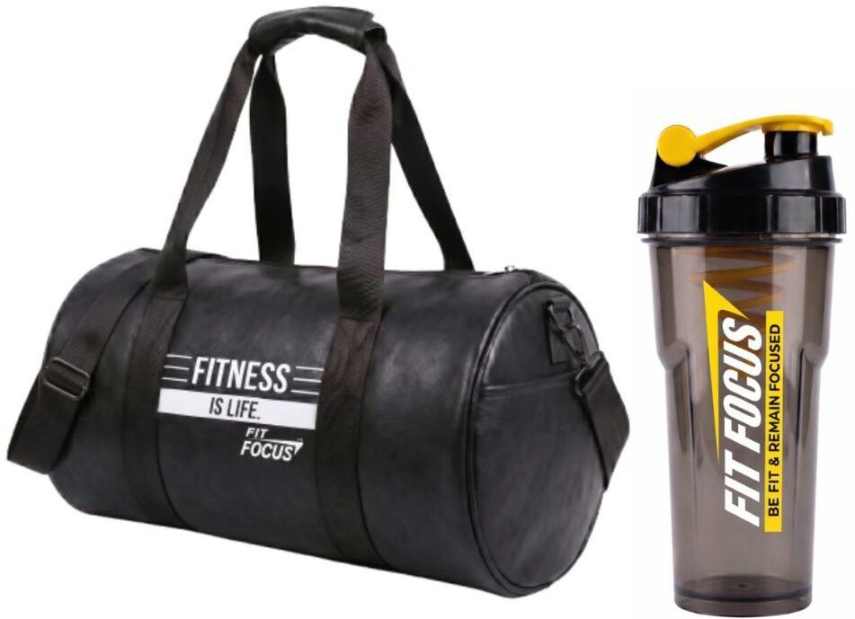 20 L Gym Duffel Bag - Premium Gym Bag and Shaker Combo|Protein Shaker bottle|Gym Fitness Kit|Packof 2 - Black-image-34