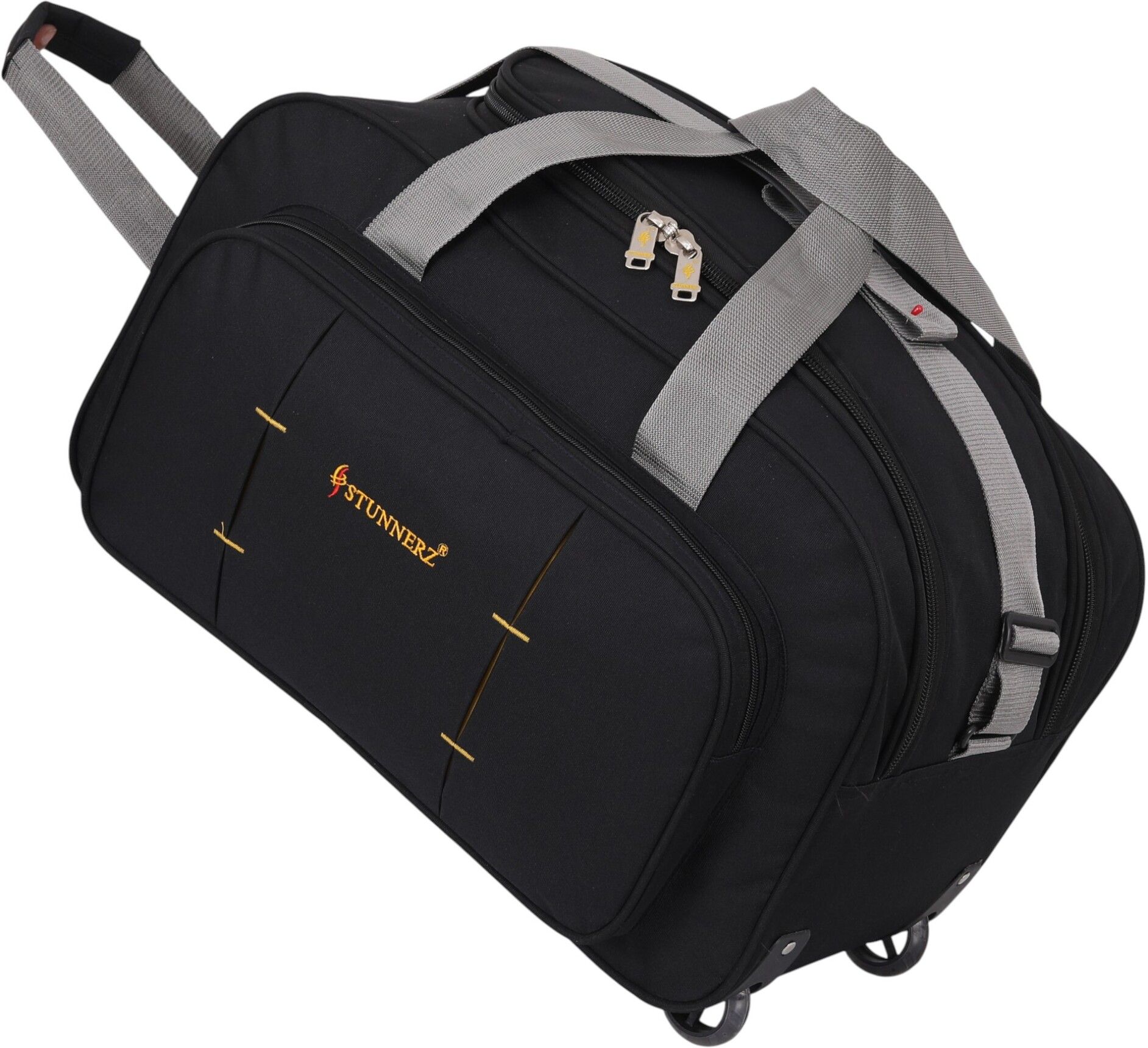 70 L Strolley Duffel Bag - - Premium Waterproof Laguauge Bag Duffel Bag For Tour & Travel Regular Capacity - Black - Large Capacity-image-35