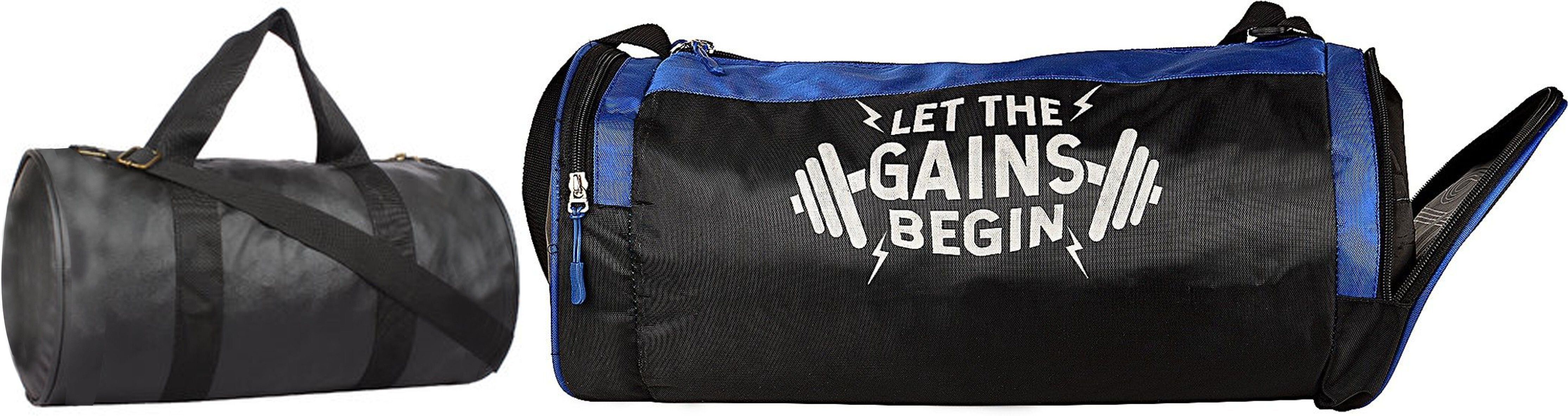 20 L Gym Duffel Bag - DB_Deflate Round -01 Gym::Fitness (Black, Kit Bag) - Black, Purple-image-4