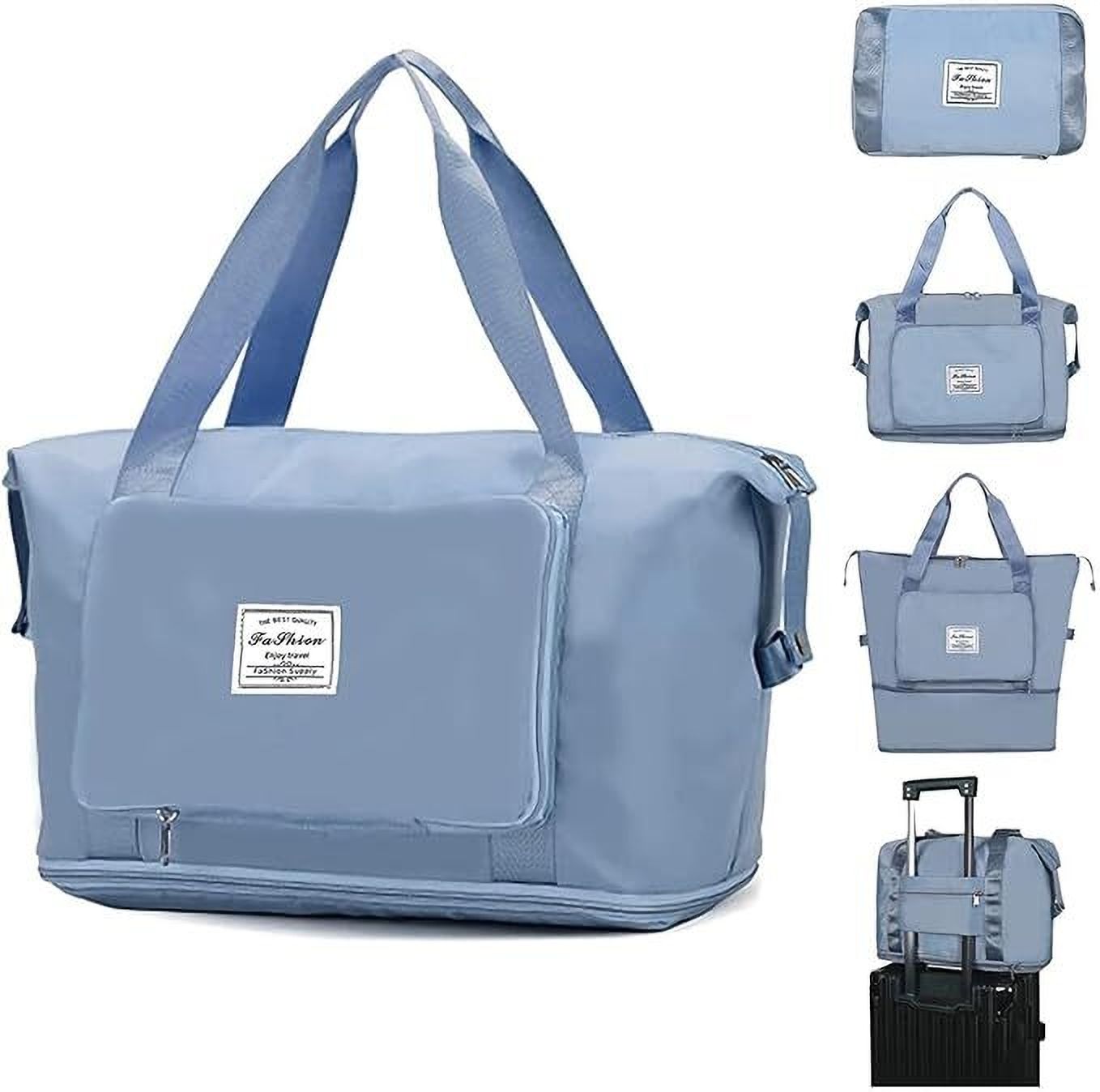 45 L Hand Duffel Bag - FOLDABEL DUFFLE TROOLY BAG - Blue - Large Capacity-image-25
