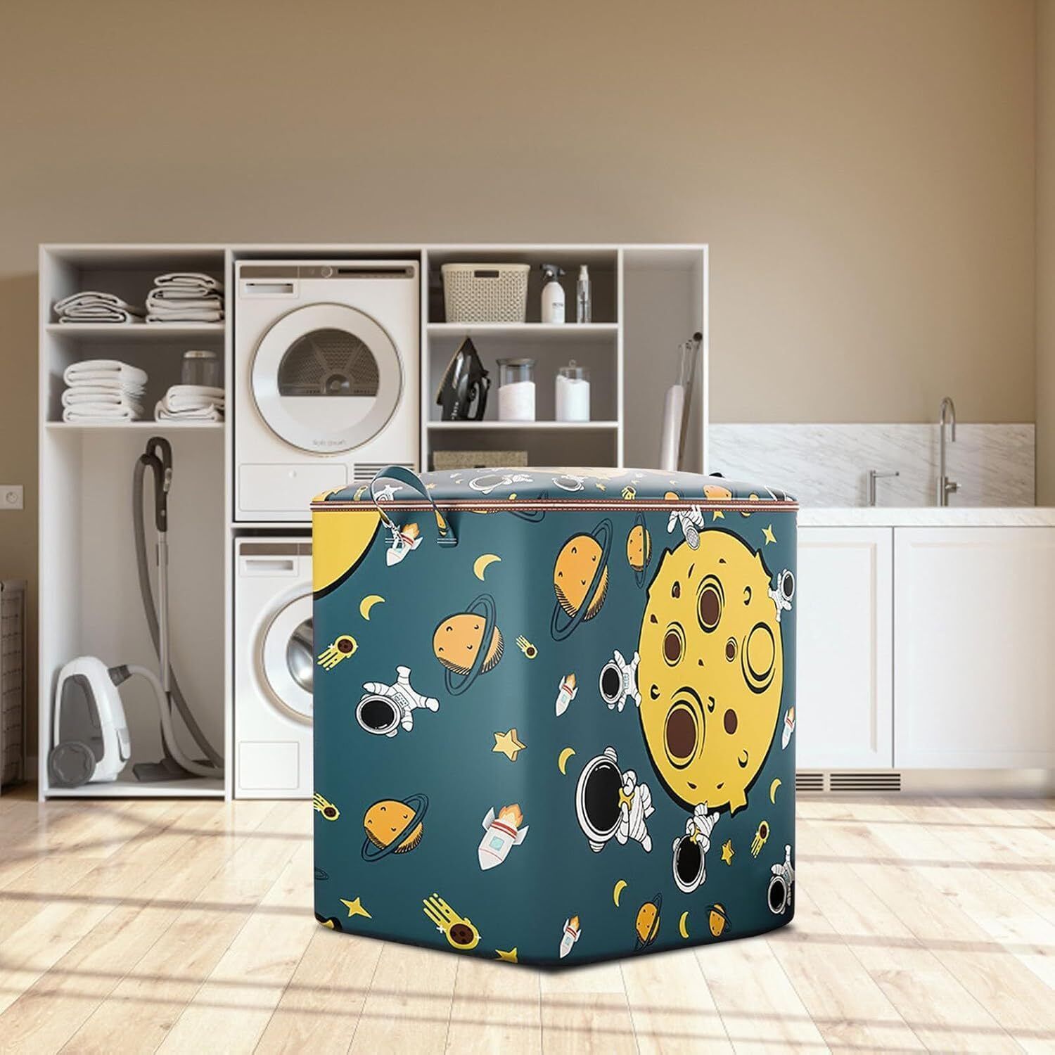 mr ap by mr ap Kids Space Print Foldable Storage Box with Lid | Large Capacity Clothes Organize-picture-33