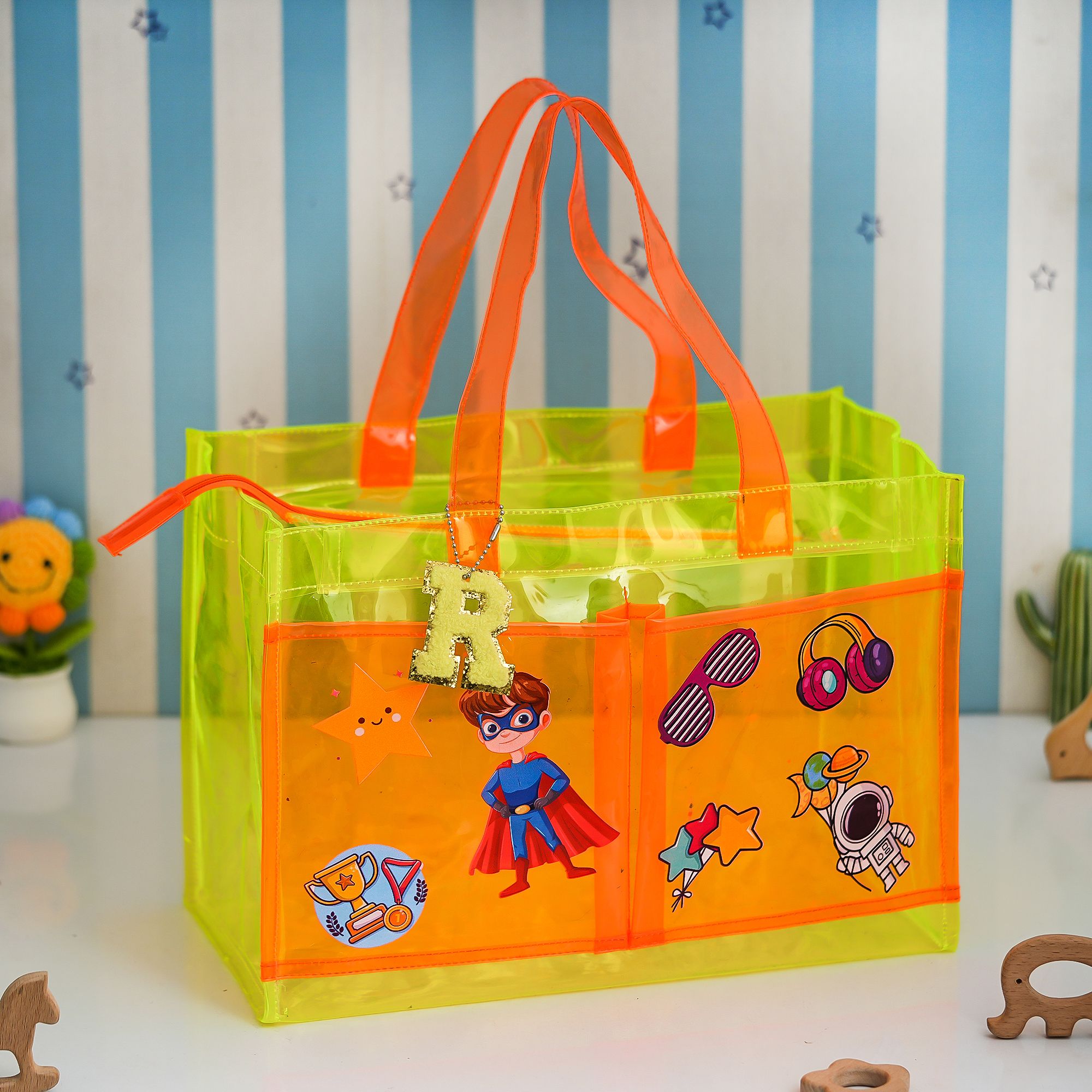 5 L Hand Duffel Bag - Tote Jelly Bag for kids Yellow - Pink, Orange - Regular Capacity-image-35