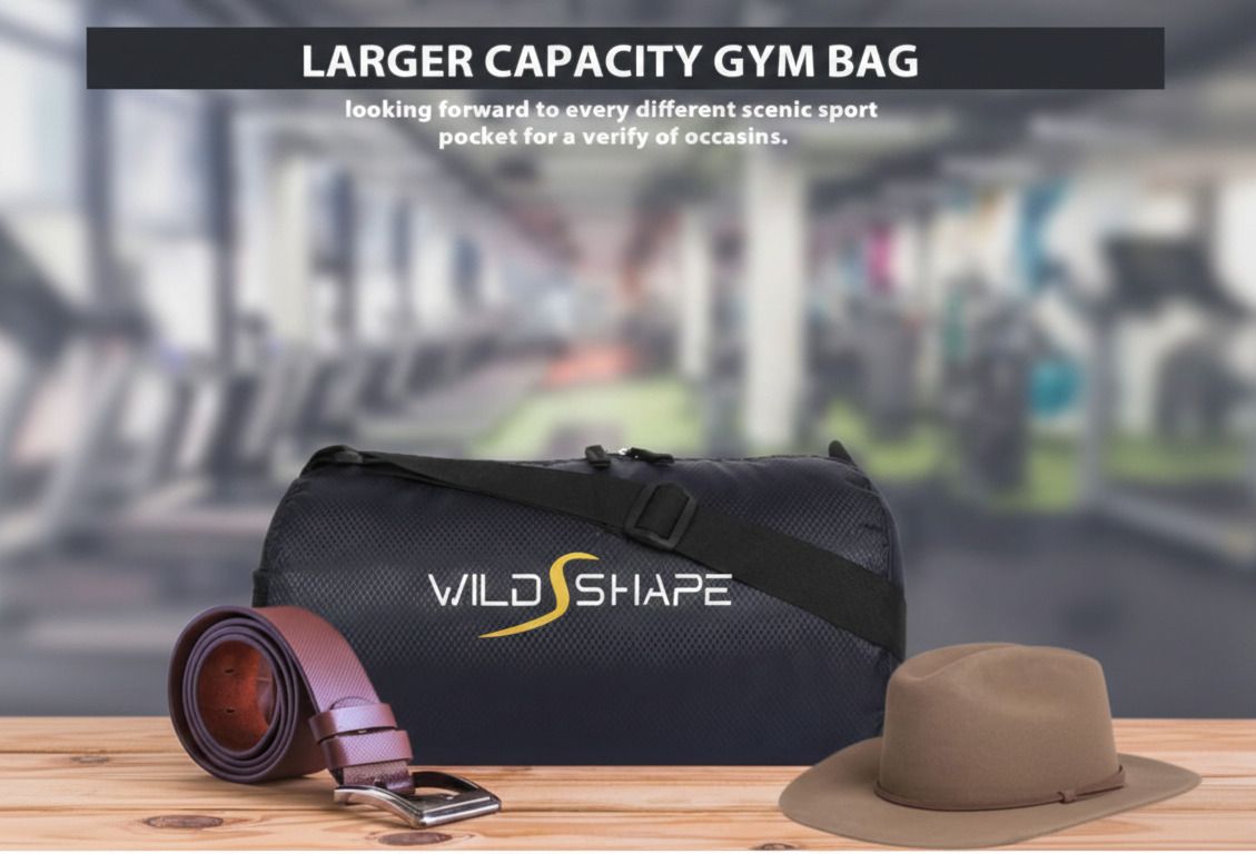 15 L Gym Duffel Bag - Multipurpose Gym & Workout Duffel Bag (Large, Black) - Black