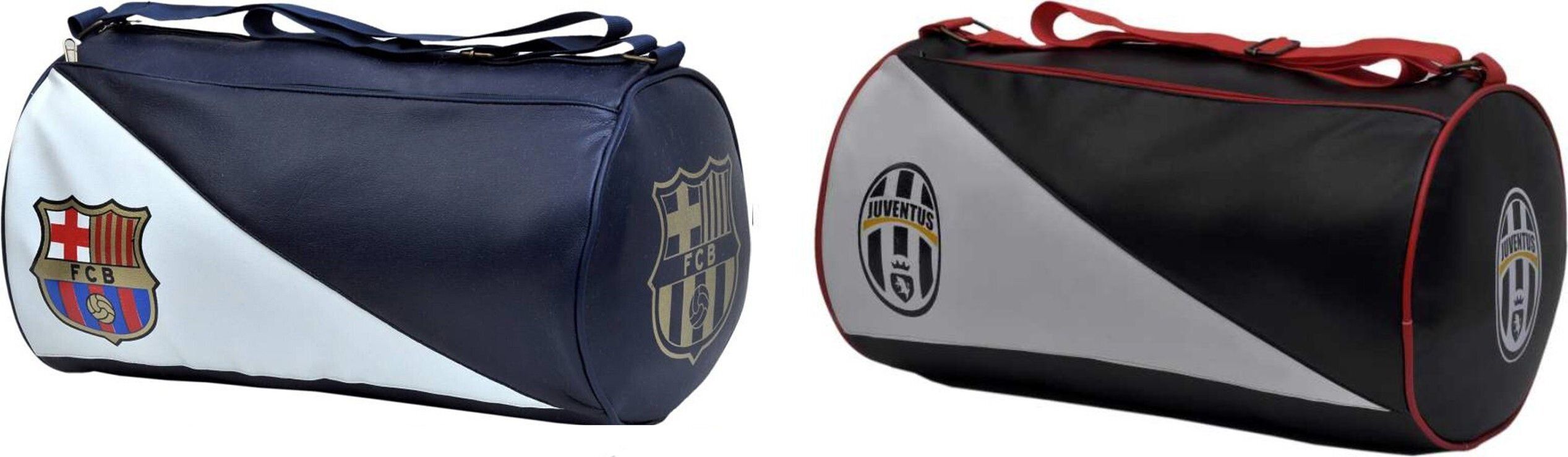 25 L Gym Duffel Bag - FCB Stylish Gym Bag Duffle Bag Travel Bag (Leatherite,Size 30L) - Blue, Black, White-image-36