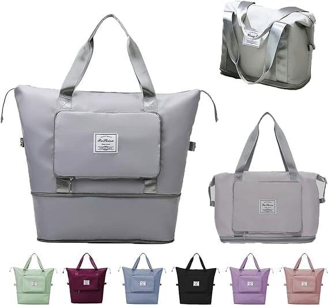 45 L Hand Duffel Bag - Travel Bags Women Duffle Bags for Women Luggage Foldable Vanity Traveling Bag - Grey - Large Capacity-image-10