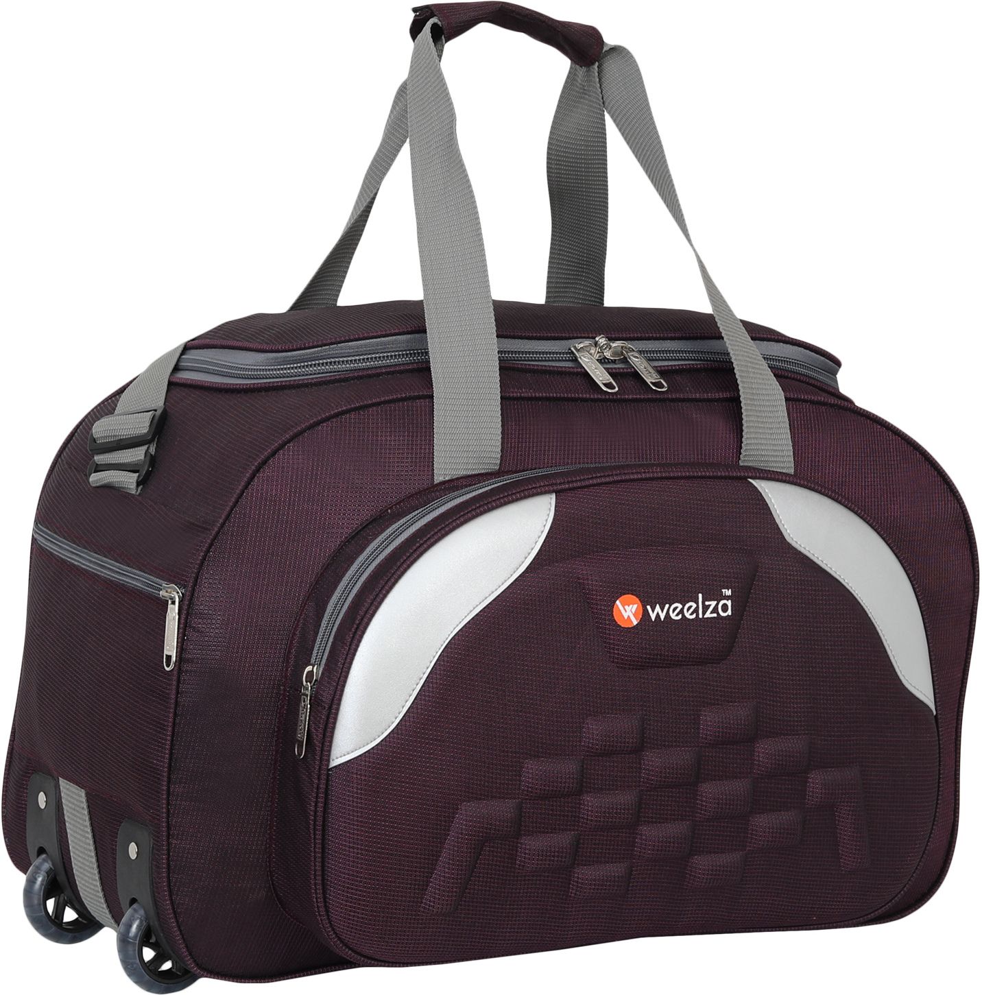 65 L Strolley Duffel Bag - Heavy Duty Branded Quality Duffel Luggage Travel Bag - Purple - Large Capacity