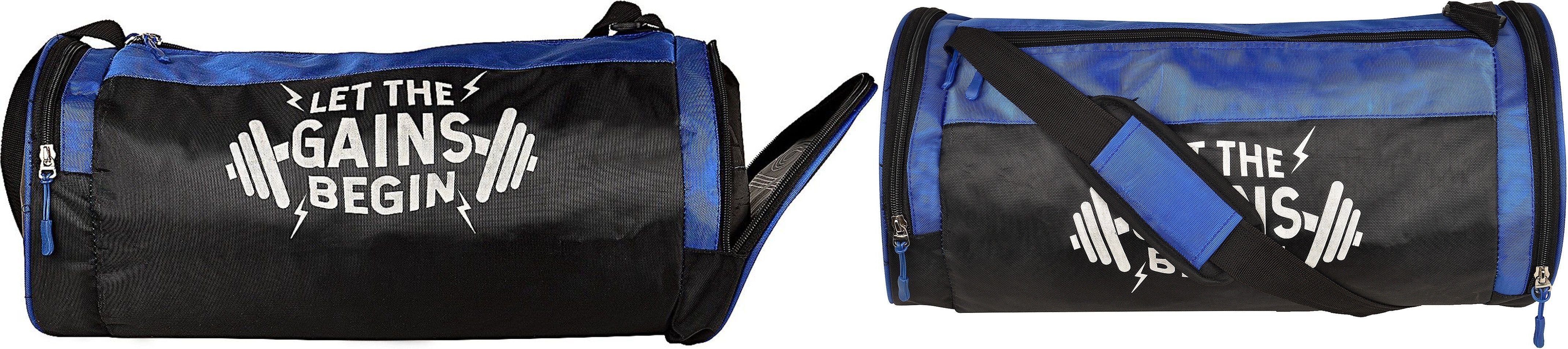 25 L Gym Duffel Bag - Trendy Let The Gain Begin Gym Bag - Purple, Blue-image-11