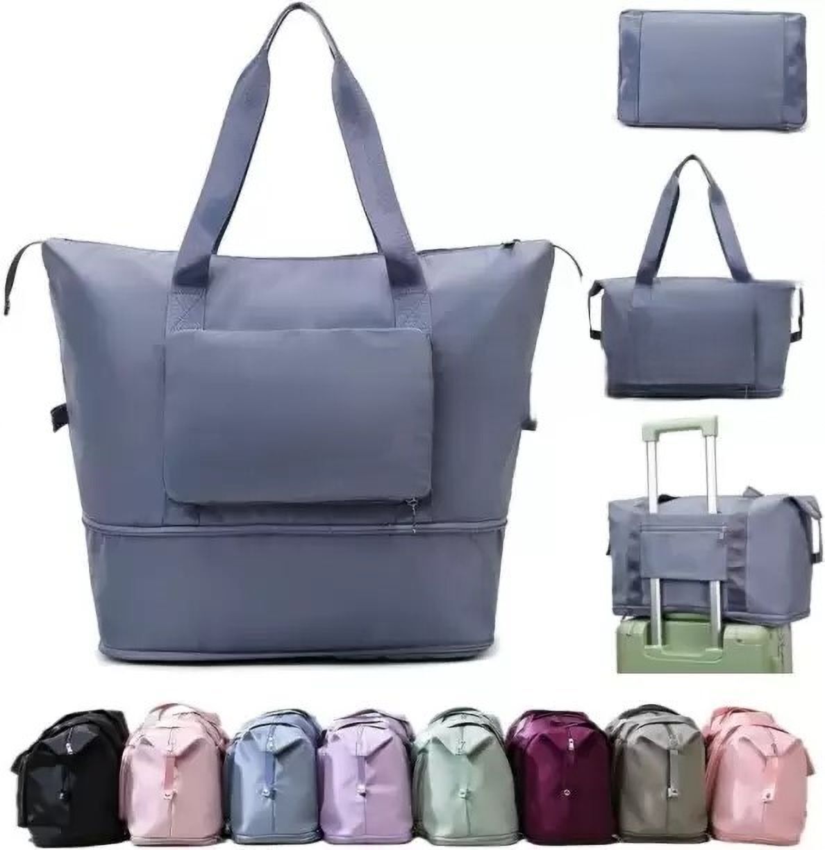 41 L Hand Duffel Bag - Lifeindia_ Expandable Travel Bags for Women, Duffle Bags for Women Luggage, - Grey - Large Capacity-image-30