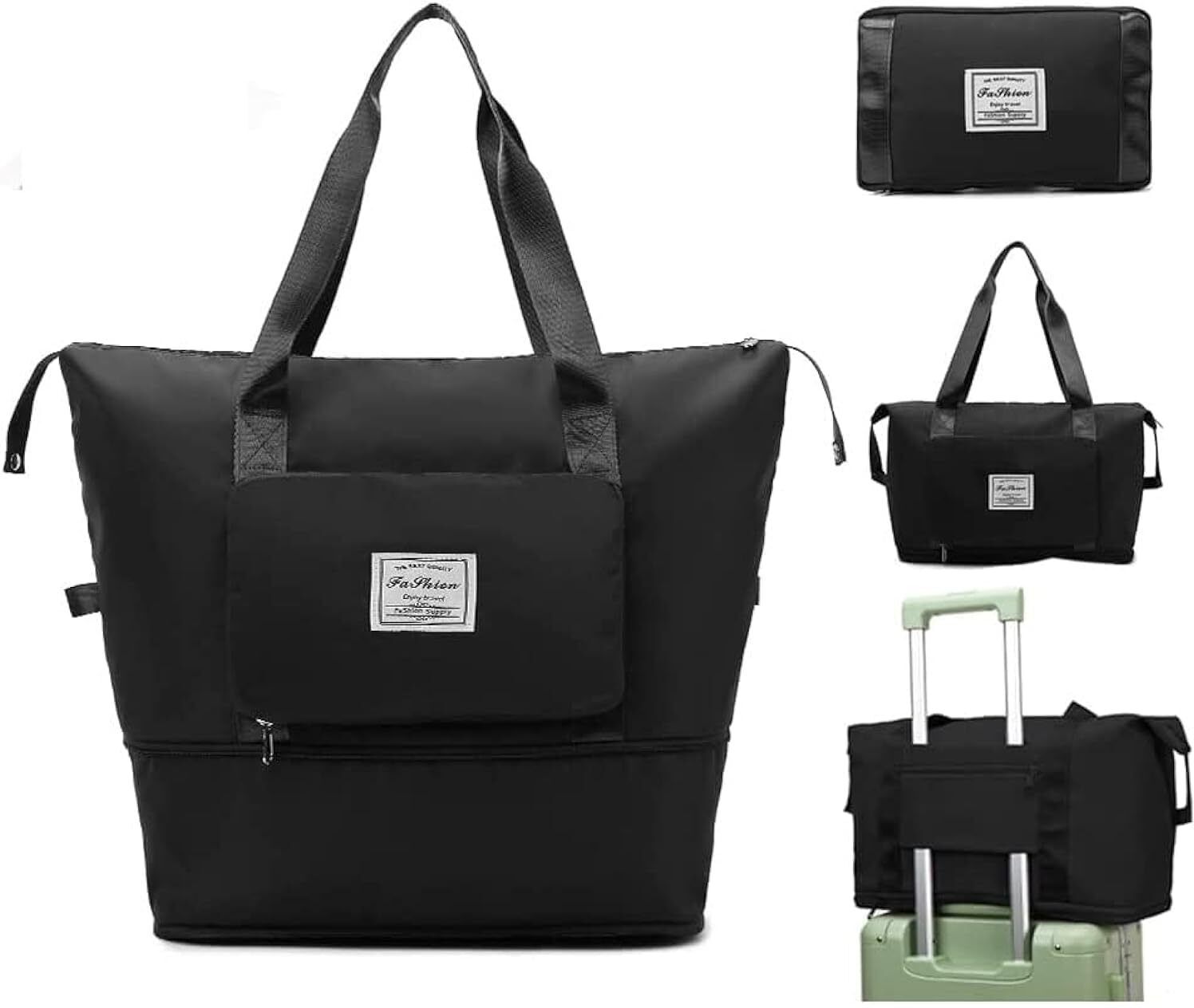 120 L Gym Duffel Bag - Folding Travel Bags Waterproof Travel Luggage Bags for Women Large Capacity - Black-image-33