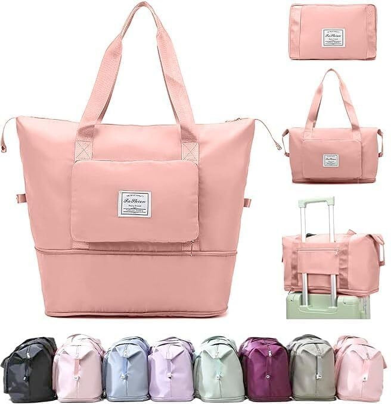 50 L Gym Duffel Bag - 50 Liter Expandable Travel Bags for Women, Duffle Bags for Women Luggage - Peach-image-22