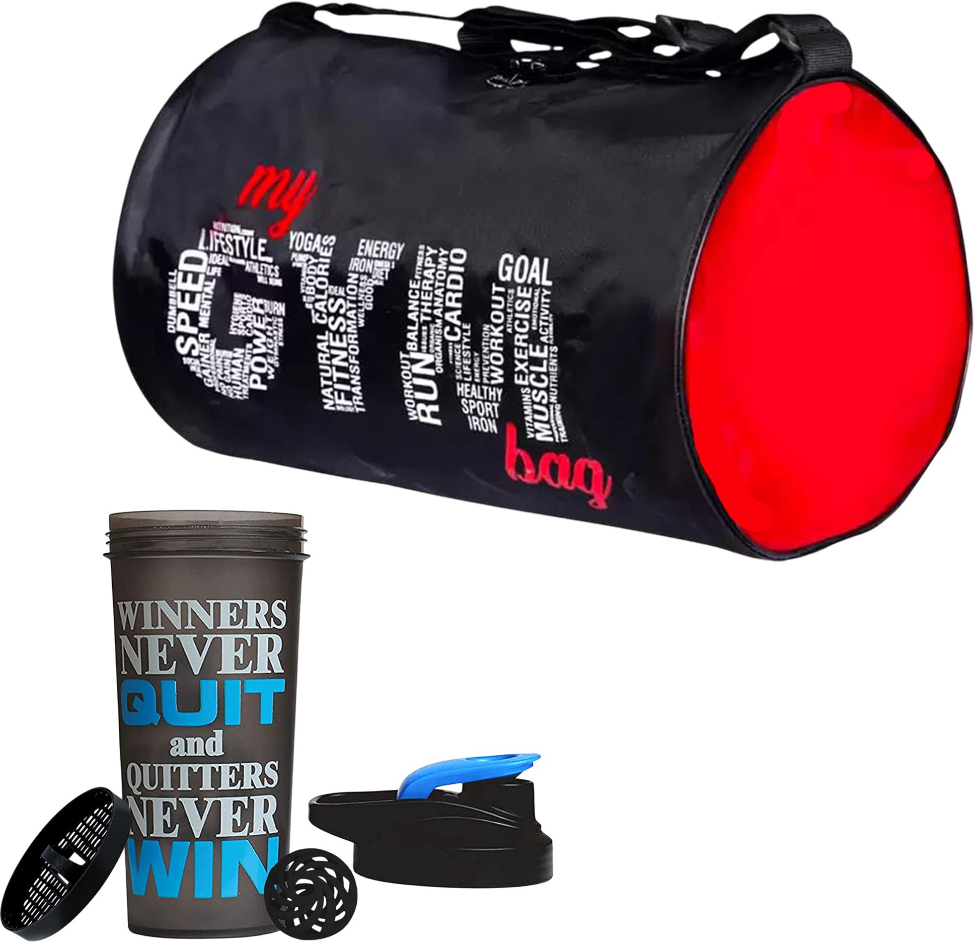 20 L Gym Duffel Bag - Premium Gym Bag and Shaker Combo|Adjustable Shoulder Strap|Protein Shaker Bottle - Blue-image-32