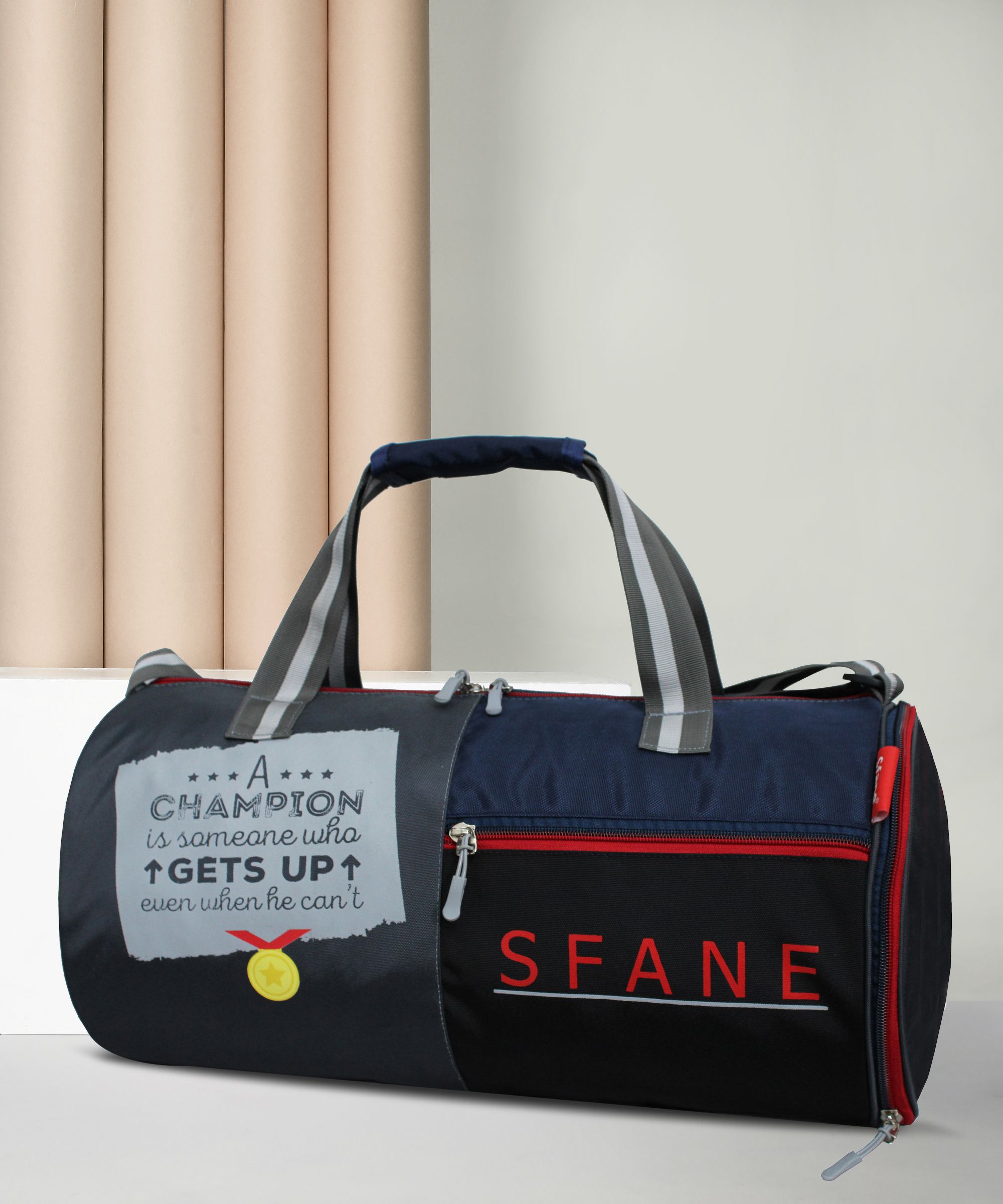 25 L Gym Duffel Bag - Men & Women Grey Sports Duffel - Grey, Black, Blue-image-37