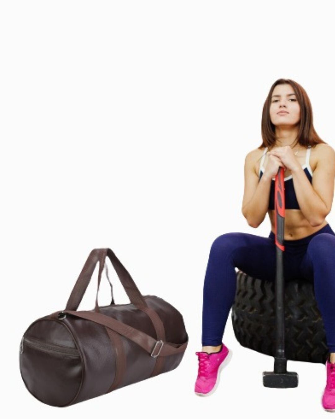 cool indians 20 L Gym Duffel Bag - Sports Synthetic Leather Gym Bag with Shoulder Strap for Men and Women. - Brown-picture-7