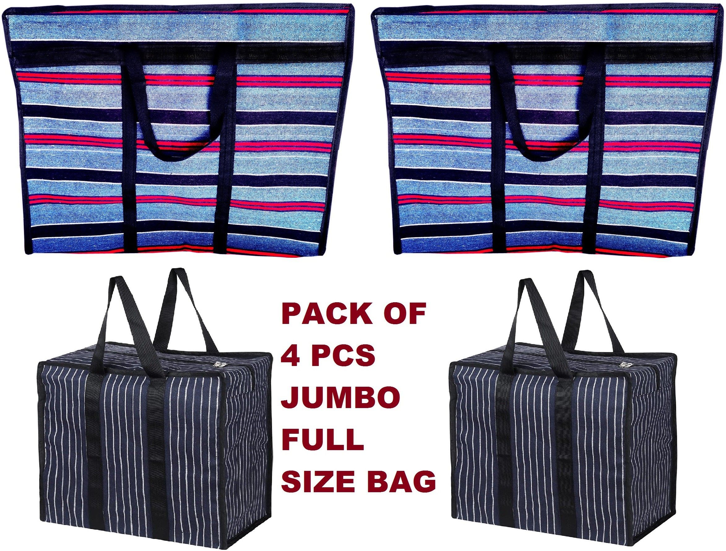 150 L Hand Duffel Bag - Multipurpose Extra Large Heavy Duty Storage with Strong Handles PACK OF 4 - Multicolor - Large Capacity