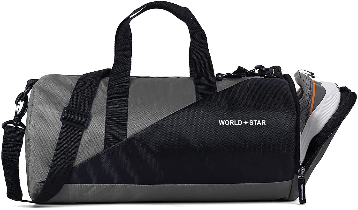 26 L Gym Duffel Bag - Men & Women Weekend Bag,Sport Bag Multipurpose with Side Compartments - Black, Grey-image-2