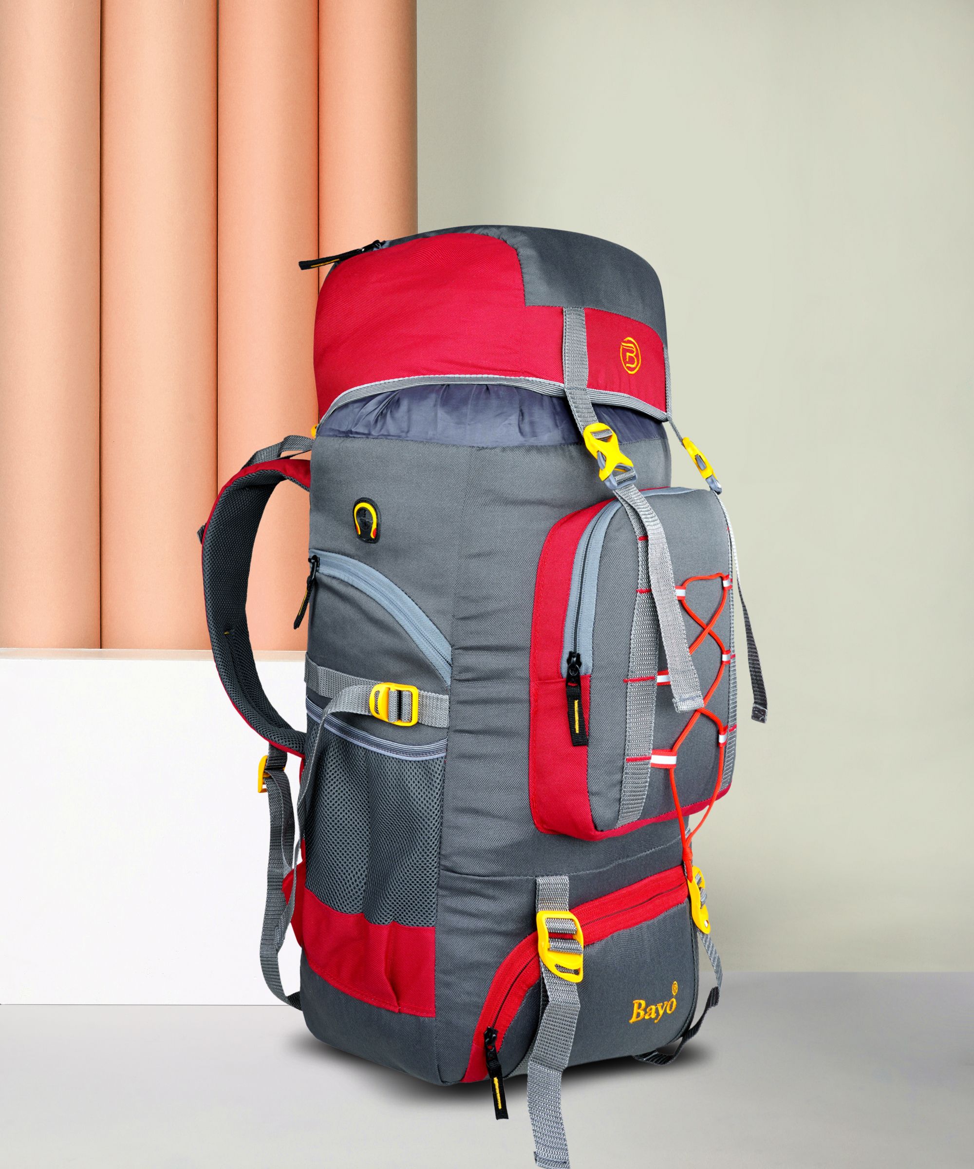 65 L Hand Duffel Bag - Grey 26 Inch Travel Backpack for Outdoor Sport Camping & Hiking rucksacks Bag - Grey - Large Capacity-image-3
